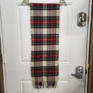 100% Cashmere Scarf - Red & Green Plaid - Made in Scotland